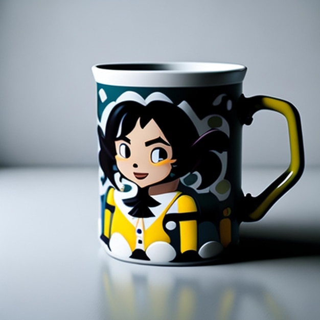 Taza gráfica de dibujos animados