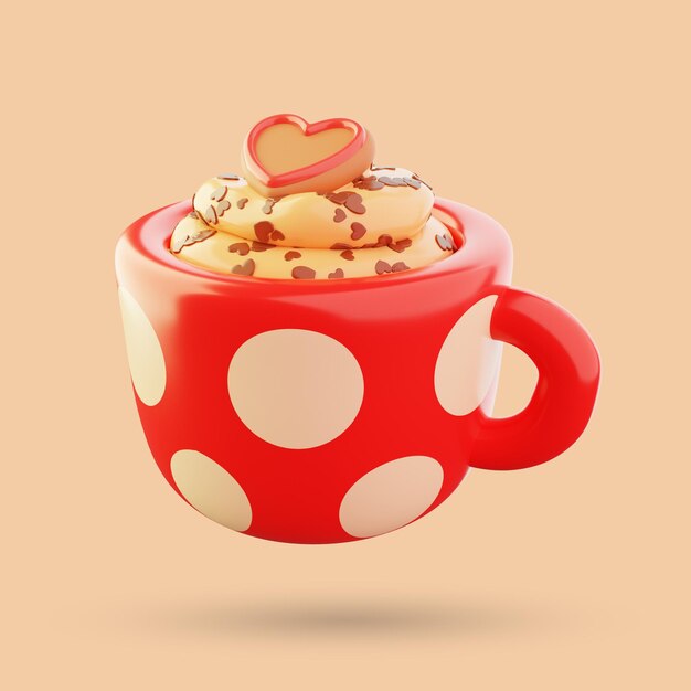 Taza de Navidad ilustración 3D