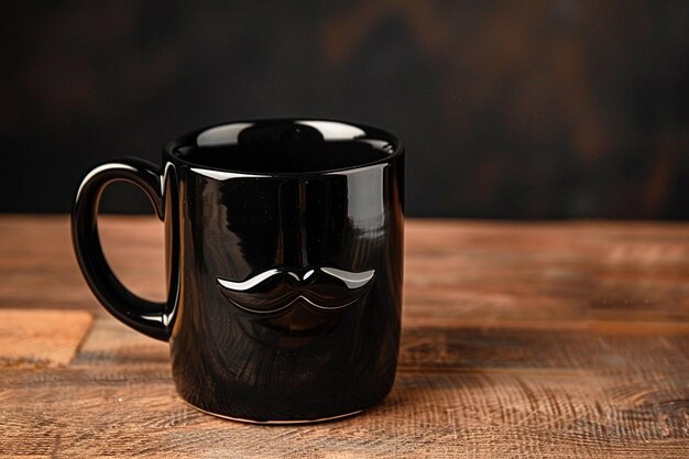 Foto taza negra y bigote para el día del padre.