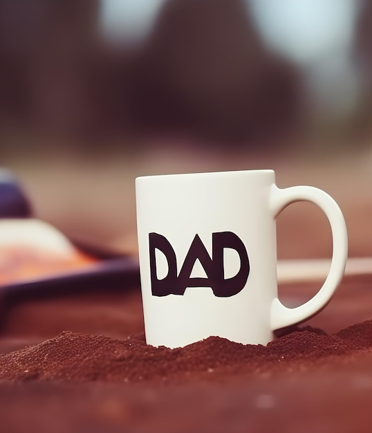 Foto taza con la palabra papá para el día del padre