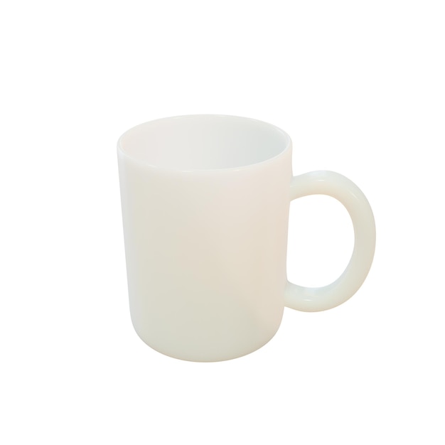 Taza de porcelana ligera render 3D