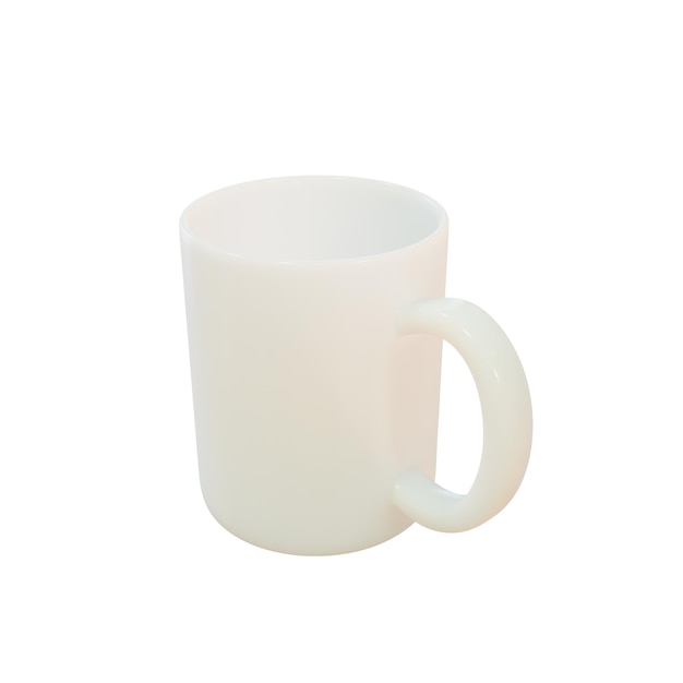 Taza de porcelana ligera render 3D