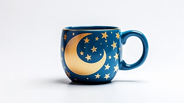 Foto taza de ramadán pintada a mano aislada en blanco