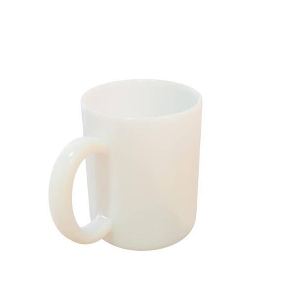 Taza realista blanca d render