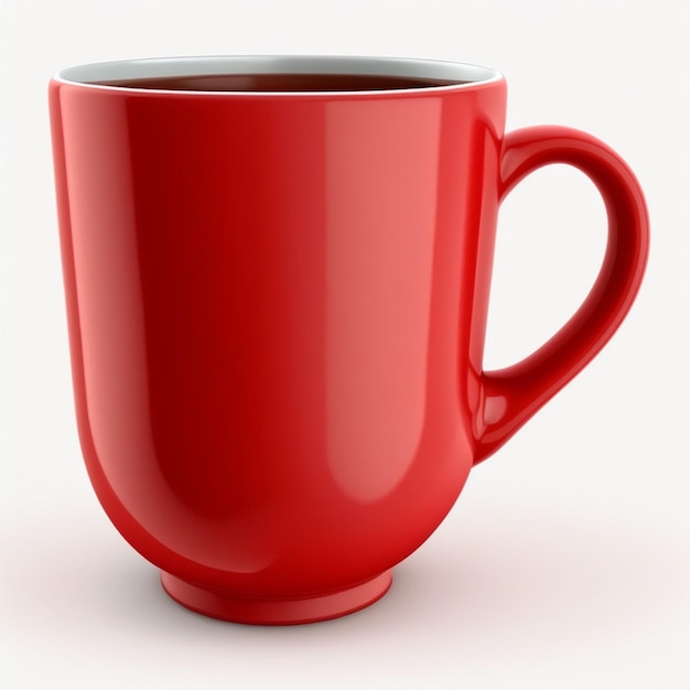 Una taza roja con un café negro dentro.