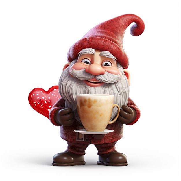 una taza de Santa Claus con un corazón en ella