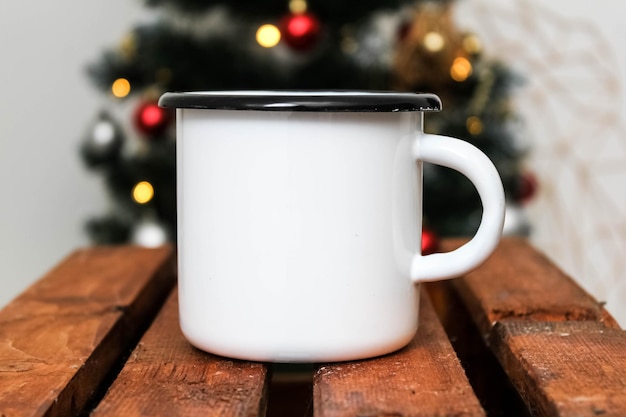 Taza de té y café con leche esmaltada