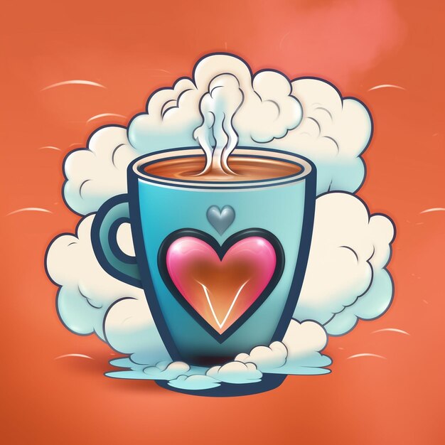 Foto una taza de té con un corazón en ella