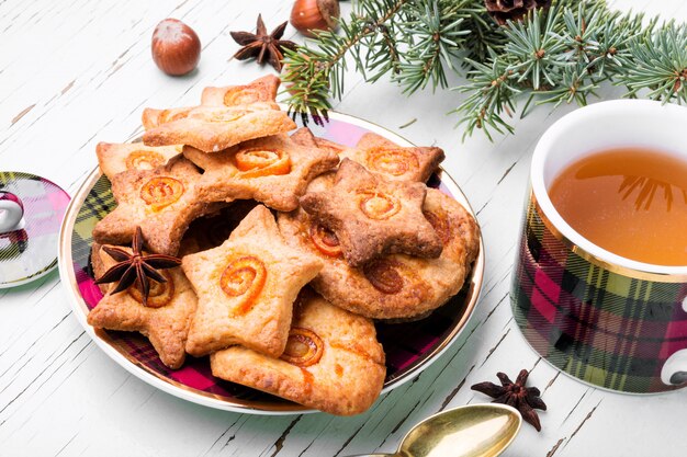 Taza de té y galletas