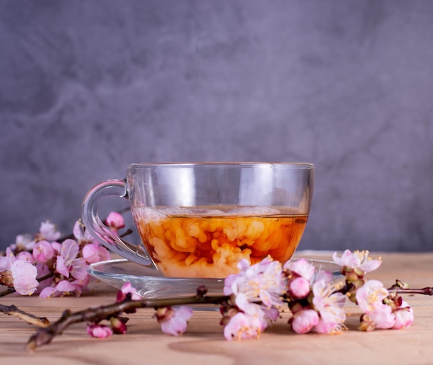 Taza de té con leche Bebida para el desayuno inglés