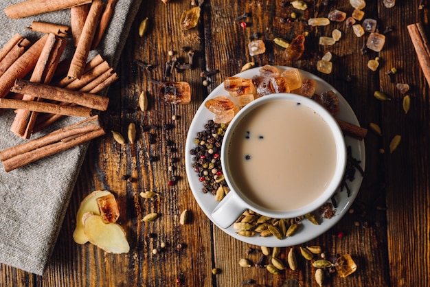 Taza de té Masala con especias