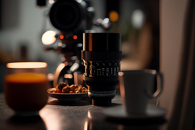 Taza de té en la mesa de la habitación Aromaterapiagenerativa ai