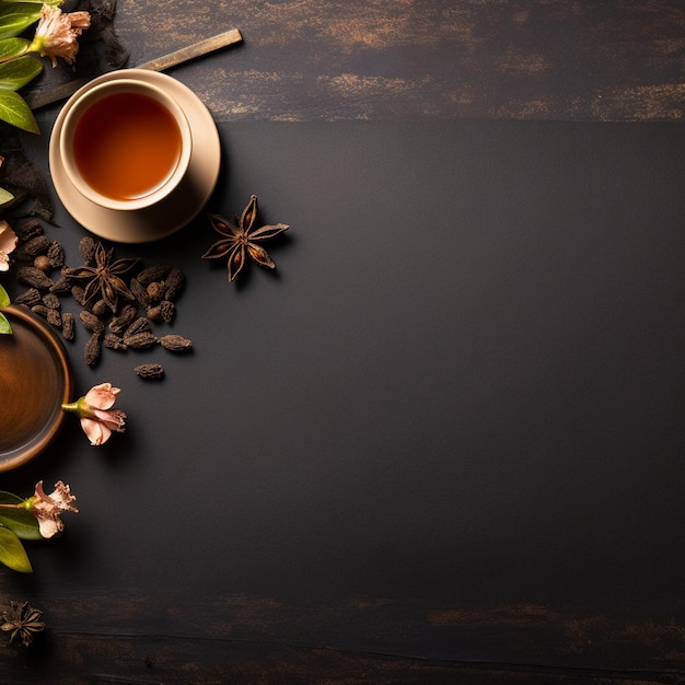 una taza de té en una mesa