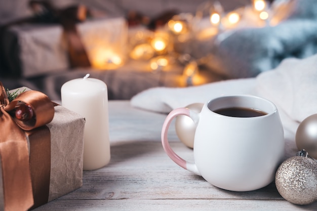 Taza de té en Navidad