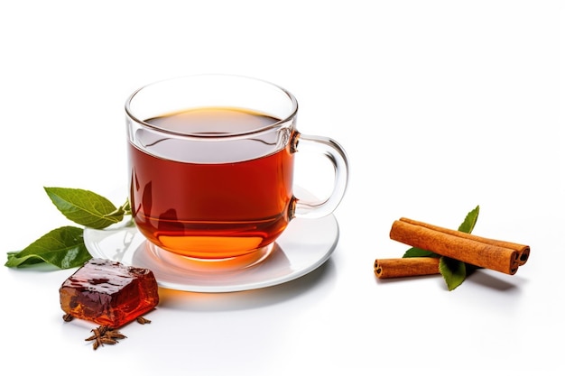 una taza de té con palitos de canela