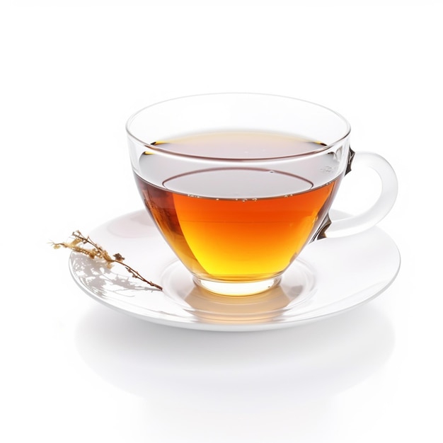 Una taza de té con pan de oro