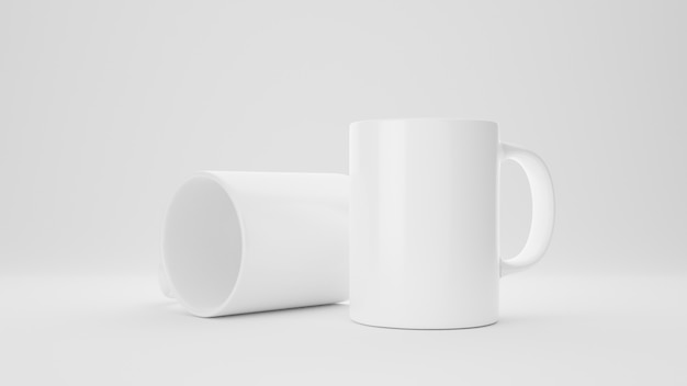 Taza vacía. Representación 3D.