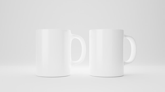 Taza vacía. Representación 3D.