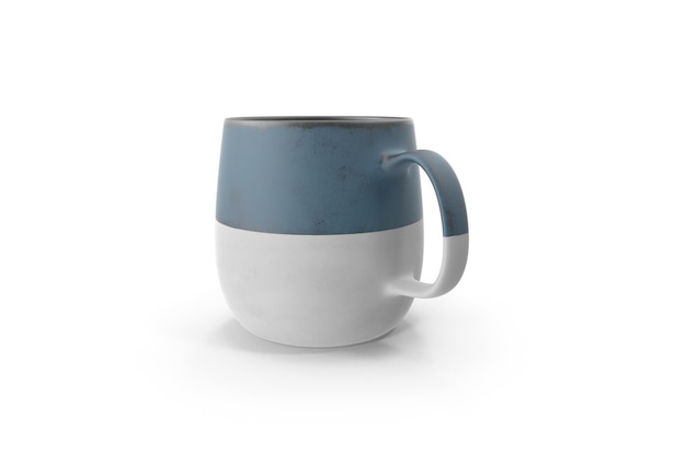 taza de vidrio vacía en una superficie blanca