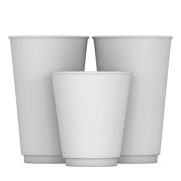 Tazas de café desechables Taza de papel en blanco