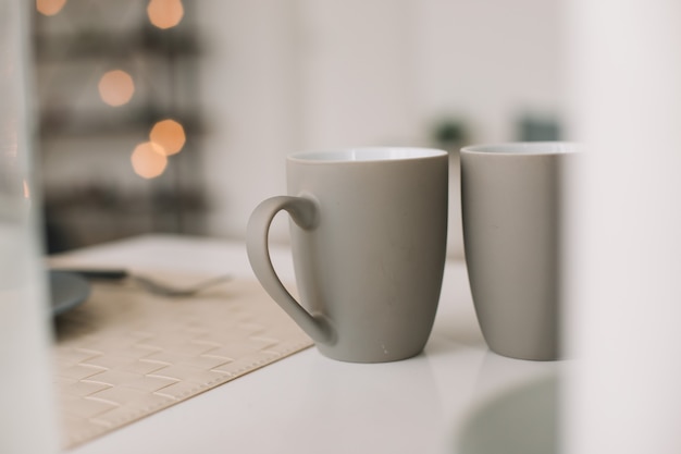 tazas de café de la mañana en casa