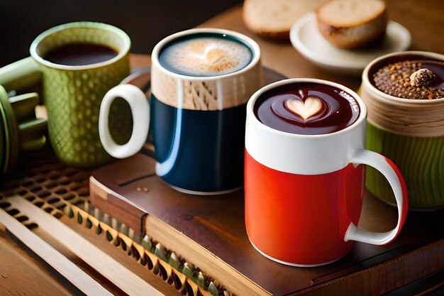 Foto tazas de café con las palabras 