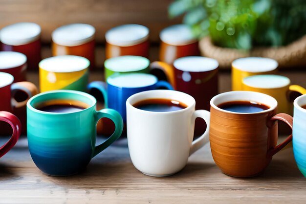 tazas de café y una taza de café