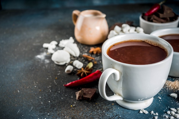 Tazas de chocolate caliente