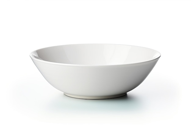 Tazón blanco aislado sobre fondo limpio Vista superior del objeto plato vacío perfecto para comida