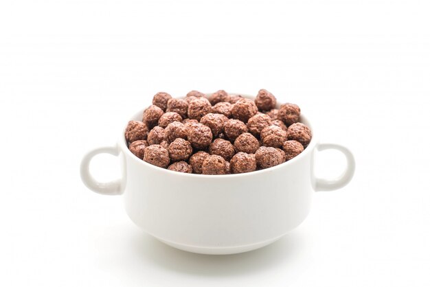 tazón de cereal de chocolate