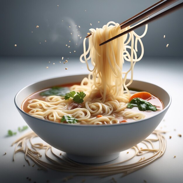 Foto un tazón de deliciosa sopa de fideos pho es una sinfonía de sabores y texturas el caldo es la estrella del día