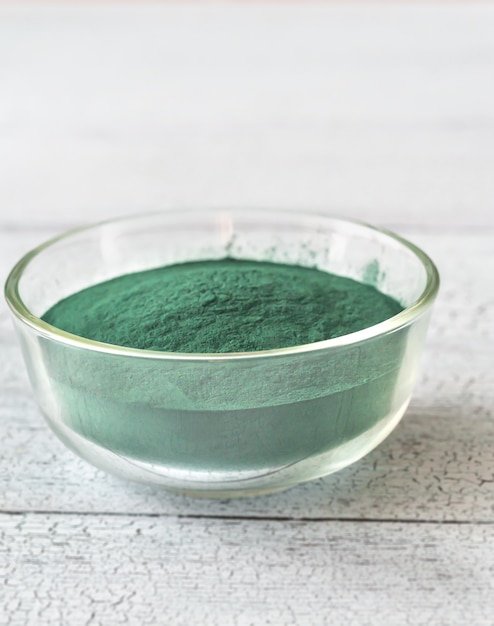 Foto tazón de espirulina