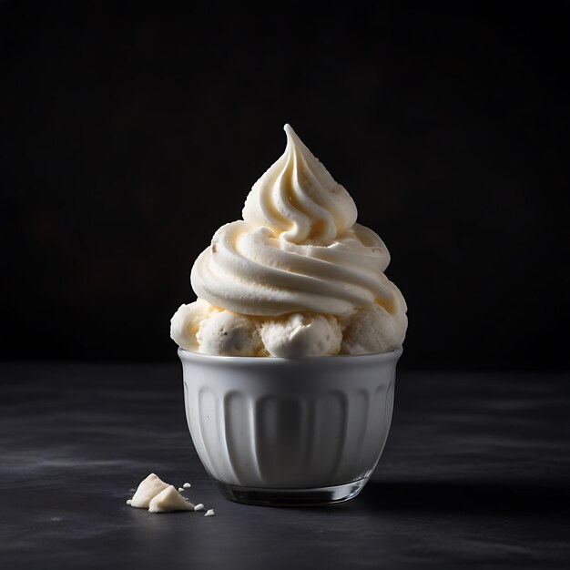 un tazón de helado con una cuchara en él