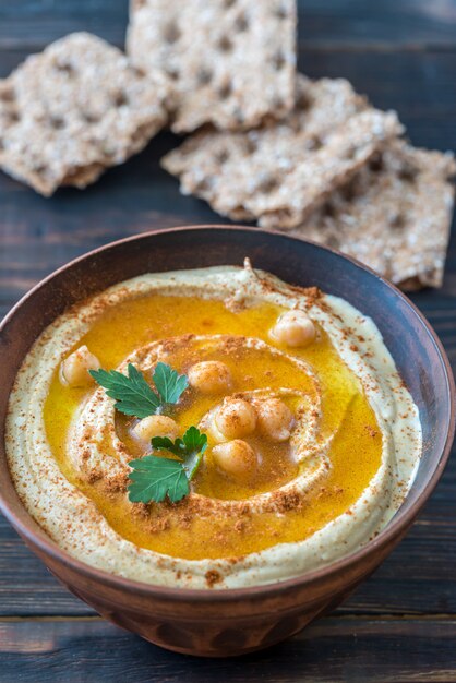 Tazón de hummus