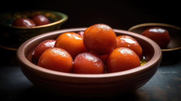 Un tazón de naranjas con la palabra granada