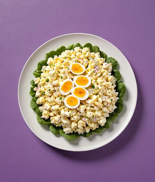 Foto un tazón de palomitas de maíz con huevos y un tazó de palomites de maíz