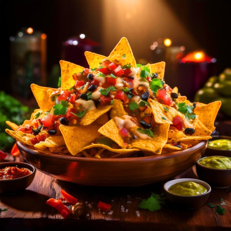 Un tazón de papas fritas de nacho