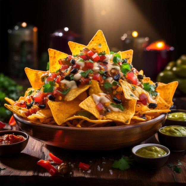 Un tazón de papas fritas de nacho