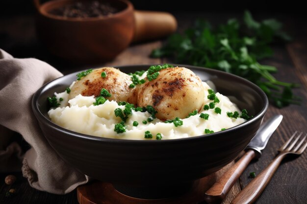 Tazón de puré de papas Generar Ai