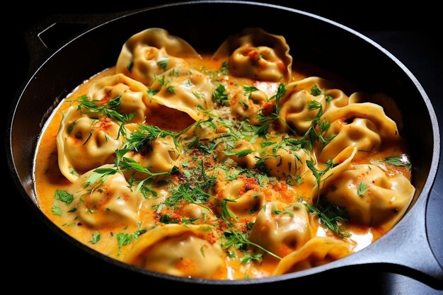 Foto un tazón de sopa de tortellina salobre confortante calor tortellina fresca fotografía de imágenes de comida rápida