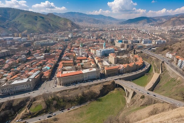 Foto tbilisi georgia 17 de março de 2018 vista da cidade de tbilisi, a capital da geórgia