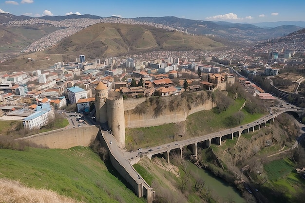 Foto tbilisi georgia 17 de março de 2018 vista da cidade de tbilisi, a capital da geórgia