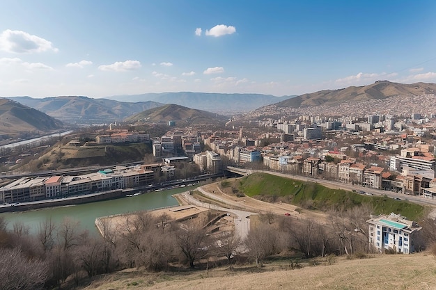 Foto tbilisi georgia 17 de março de 2018 vista da cidade de tbilisi, a capital da geórgia