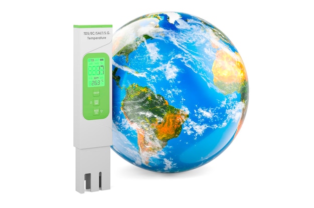 TDS-Meter mit verbotenem Symbol 3D-Rendering