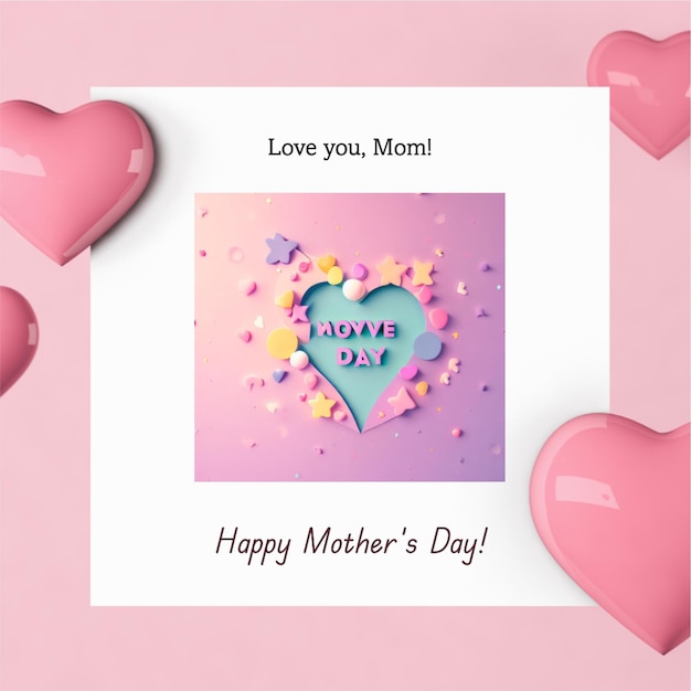 Foto te amo mãe feliz dia das mães coração amor e flores