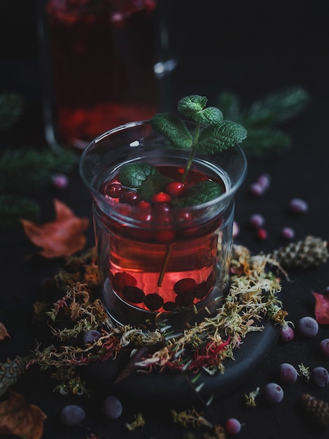 Té de arándano con menta