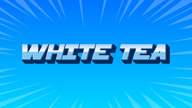 El té blanco 3D texto azul