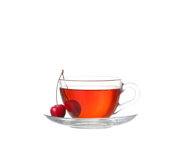 Té con cereza en blanco