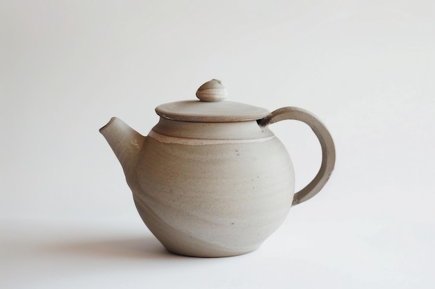 Foto té de cerâmica arremessada à mão sobre fundo branco