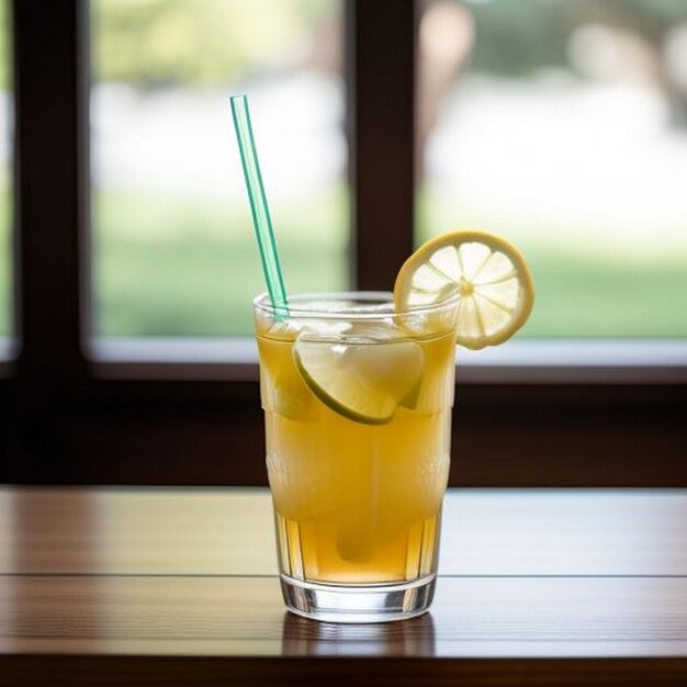 Foto té helado con limón y miel